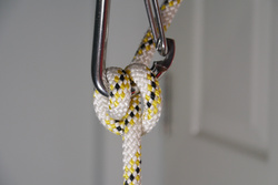 carabiner and line in clove hitch